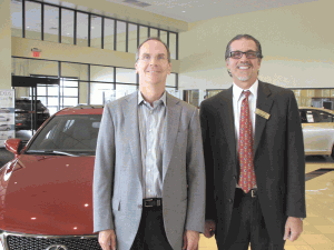 Jeb Balise (left, with Tony Erceg, general manager of the group’s Lexus store) 