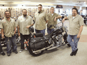 SouthamptonHarley Bob Cayo, right, and his staff