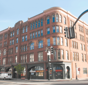 The Fuller Block Building on Main Street in Springfield