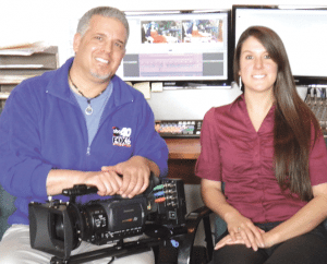 ABC 40/Fox 6 TV Commercial Production Manager Christopher Tanner helped WNEU student Jessica Marchie
