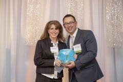 Kay Simpson of 2019 Difference Maker the Springfield Museums and Tim Chrystal, Health New England.