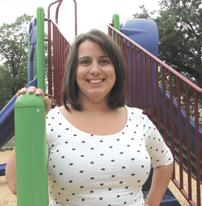 Sarah Tsitso at the new outdoor play area at the Boys & Girls Club Family Center in Springfield. 