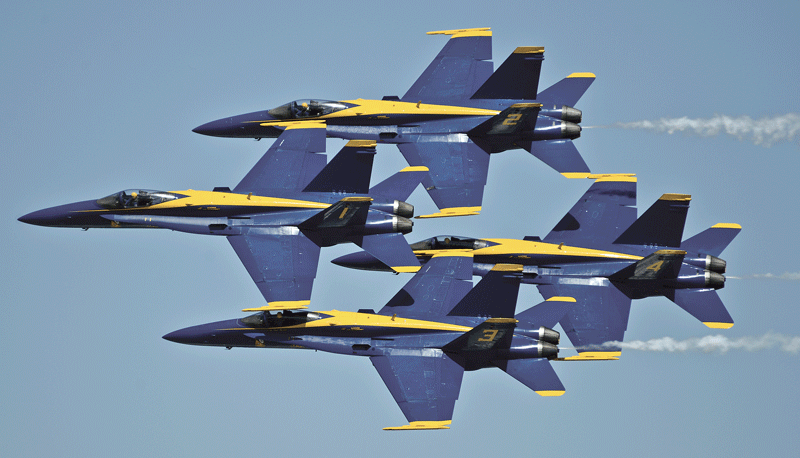 The U.S. Navy’s precision flying team, the Blue Angels