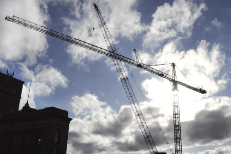 A 200-foot crane
