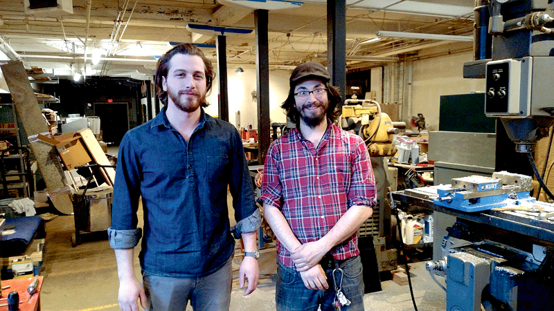 Mike Stone (left) of Cofab Design and Dan Battat of Battat Glass