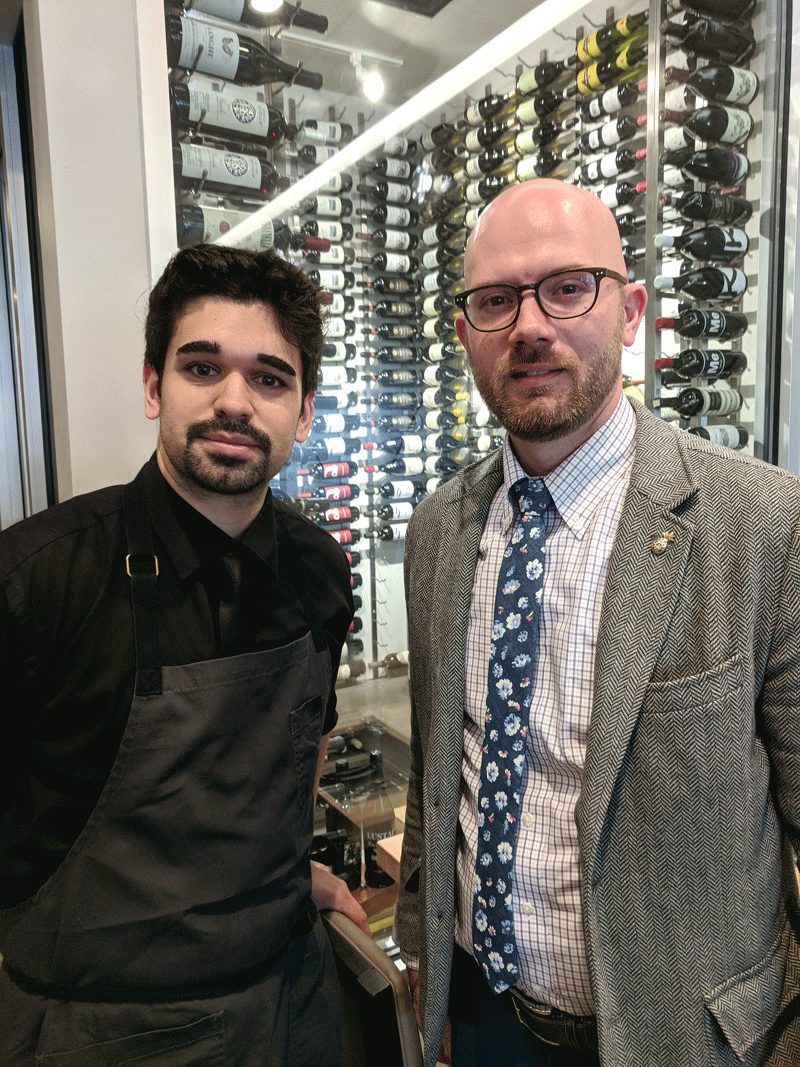 Thomas Fawcett (right, with bar manager David Lazaro) says he has applied the restaurant’s from-scratch ethos to its drink menu. 