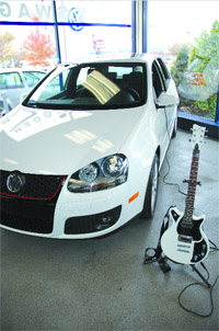 The VW Jetta GTI with its accompanying First Act guitar.