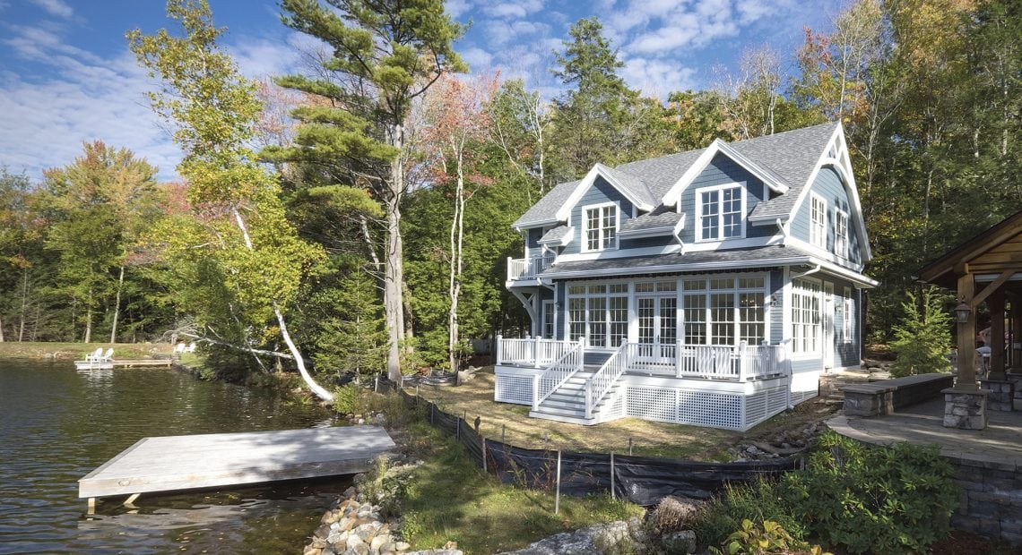 This lake home in Westhampton