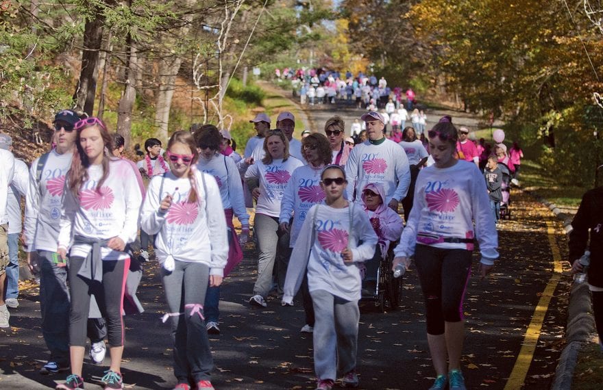 Scenes like this one — from the 20th Rays of Hope Walk five years ago — are played out each October in Forest Park.