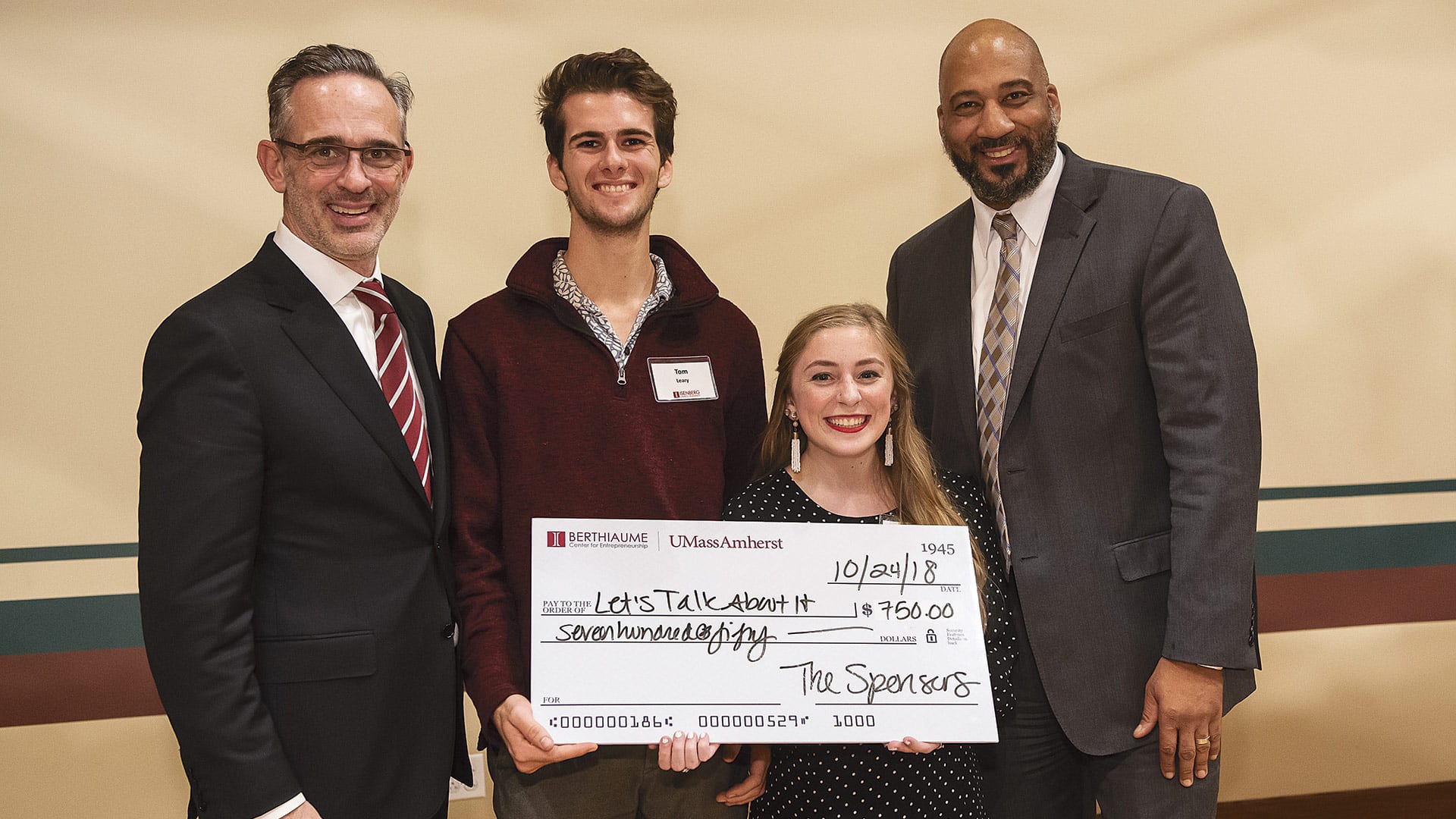 Thomas Leary and Ashley OIafsen took second prize in last month’s Minute Pitch.