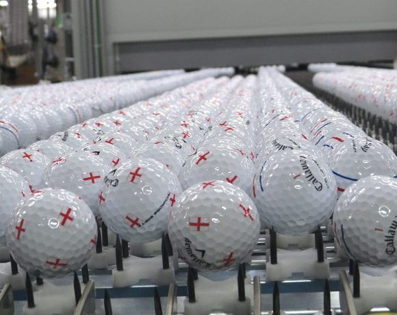 Between 200,000 and 250,000 golf balls roll out of Callaway’s Chicopee plant every day.