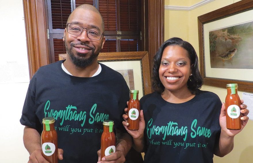 India Russell and Lamont Stuckey, makers of Everything Sauce