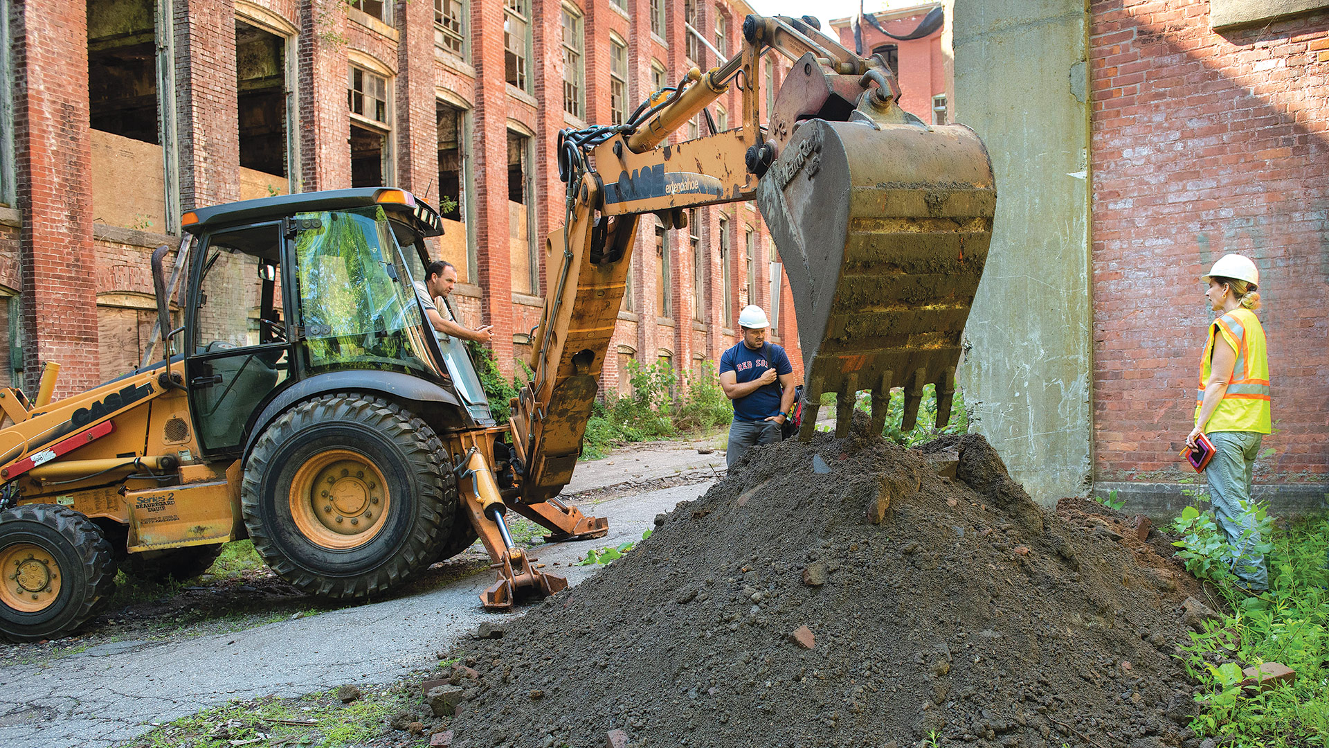 Ashley Sullivan observes soil-investigation and foundation work
