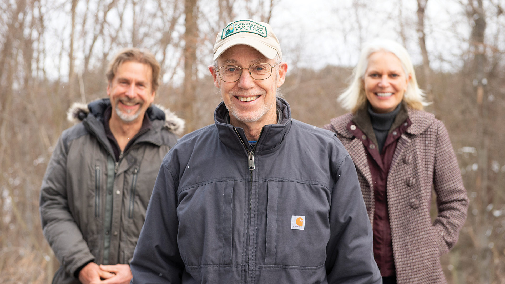 Pete Westover, center, with fellow Conservation Works partners Chris Curtis and Elizabeth Wroblicka