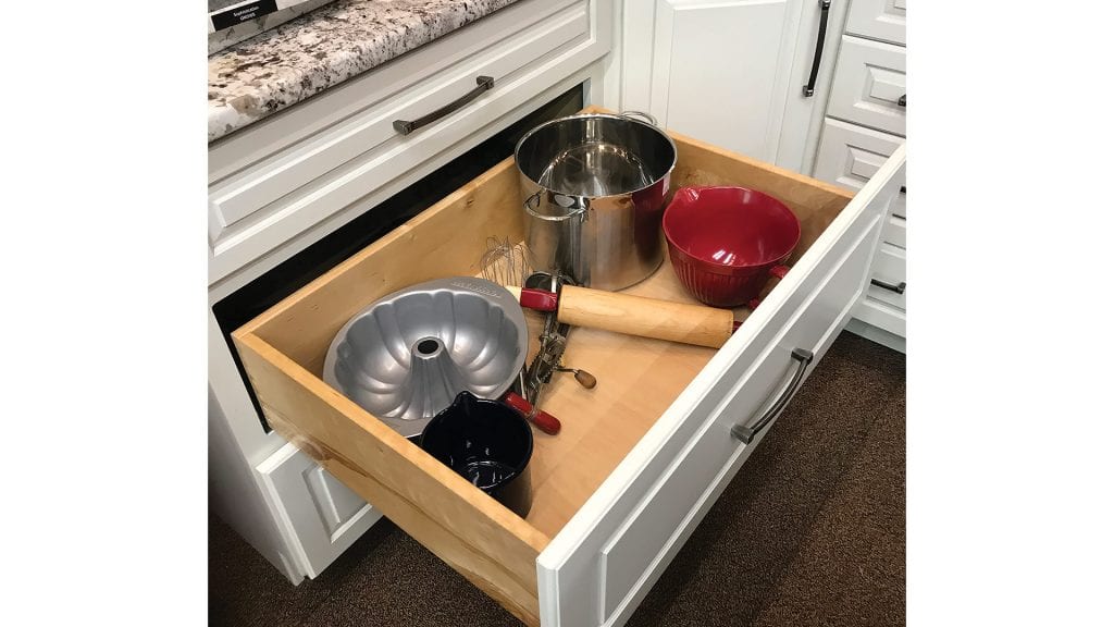 Deep drawers provide easier access for larger items.