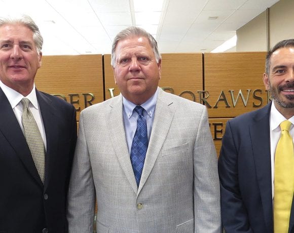 From left, Bob Borawski, Dave Malek, and Mark Rosa, the leadership team at Borawski Insurance.