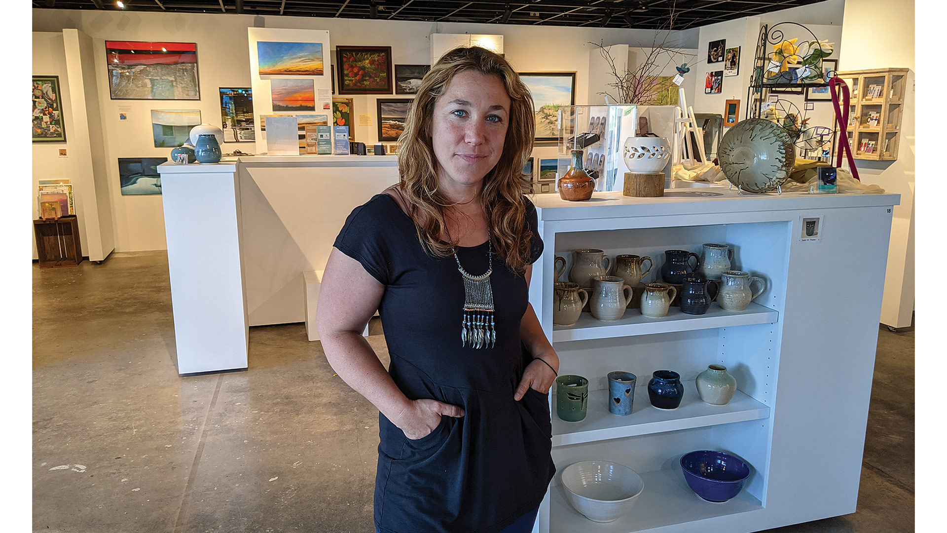 Hannah Rechtschaffen, director of placemaking for the Mill District and manager of Hannah’s Local Art Gallery.