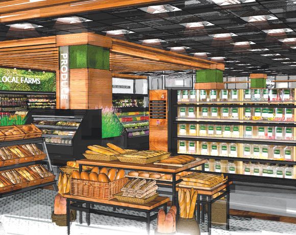 An architect’s rendering of the planned new Big Y market in Tower Square.