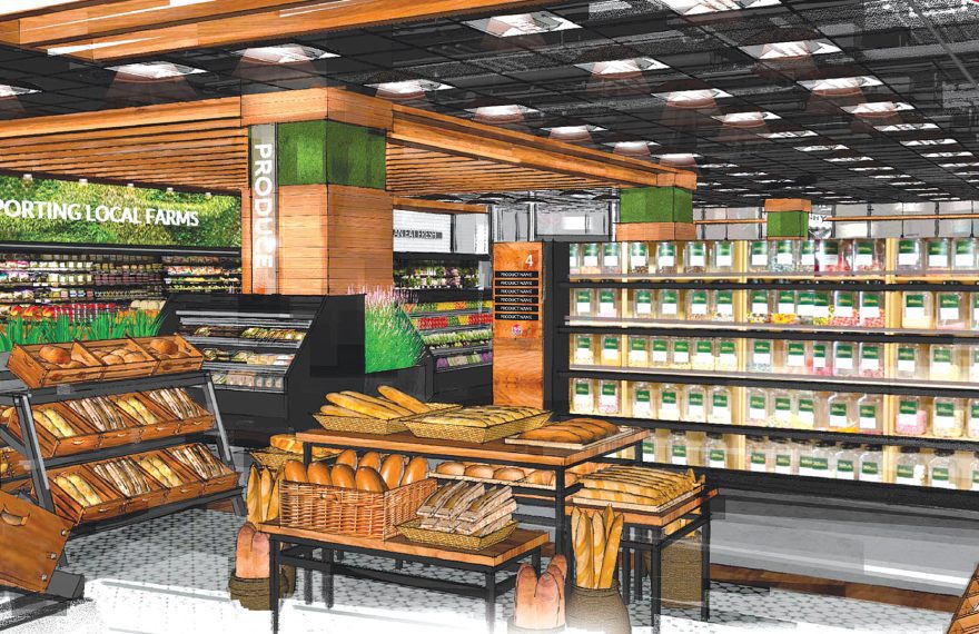 An architect’s rendering of the planned new Big Y market in Tower Square.