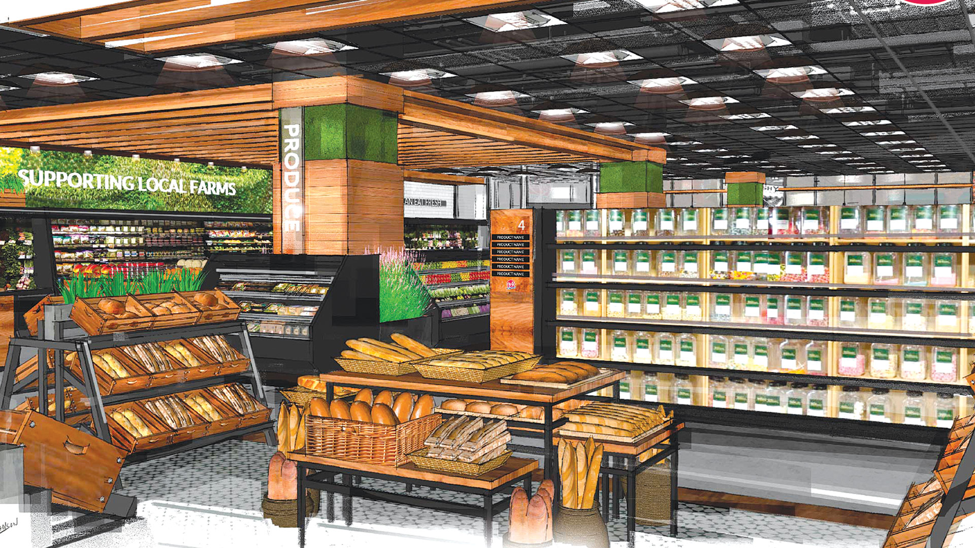 An architect’s rendering of the planned new  Big Y market in Tower Square.