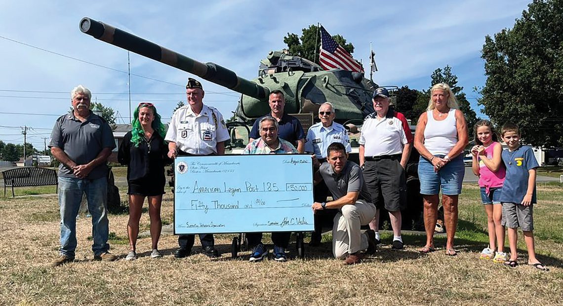 Sen. John Velis recently presented American Rescue Plan Act earmark funding of $50,000 to American Legion Post 185, to fund much-needed maintenance and improvements to its existing building in Feeding Hills.