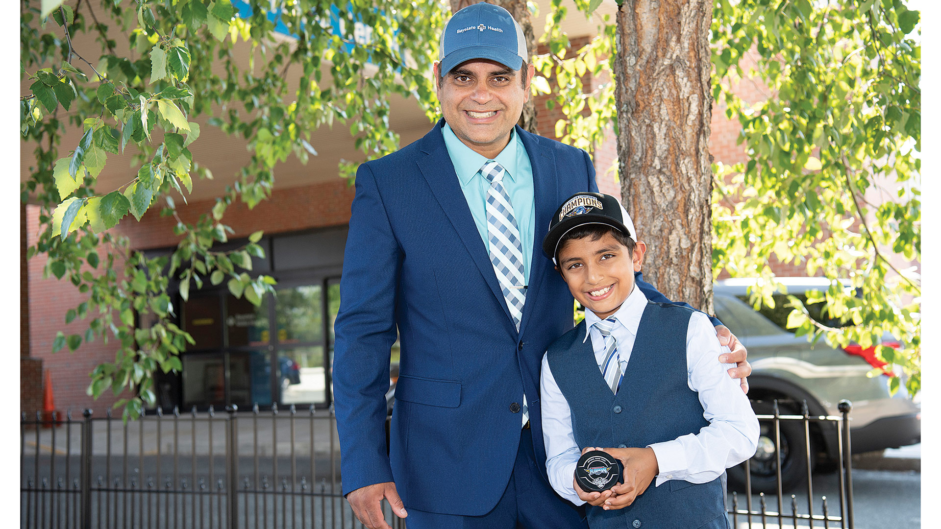Dr. Sundeep Shukla, seen here with his son, Deven