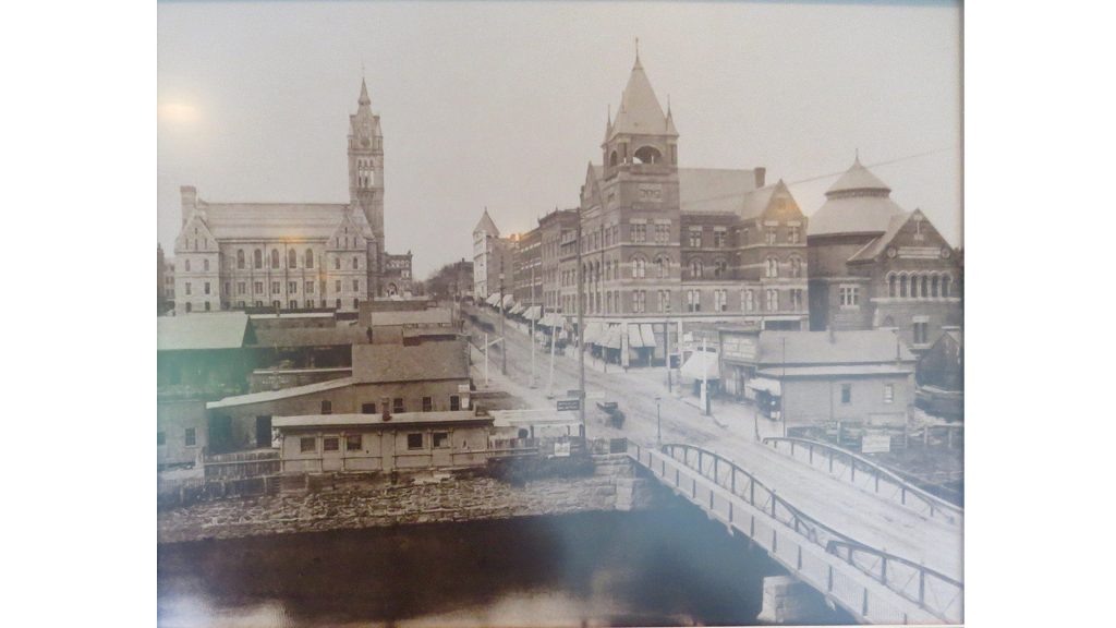 photo of downtown Holyoke, circa 1870