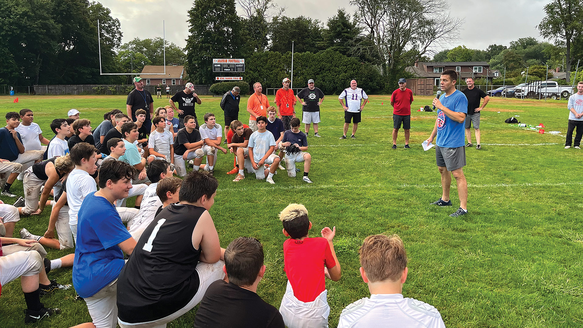 On Aug. 23, state Sen. John Velis spent time with the Agawam Youth Football Assoc
