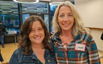Hope Ross Gibaldi, executive director of Valley Venture Mentors (left), and her mentee, entrepreneur Lenore Abare