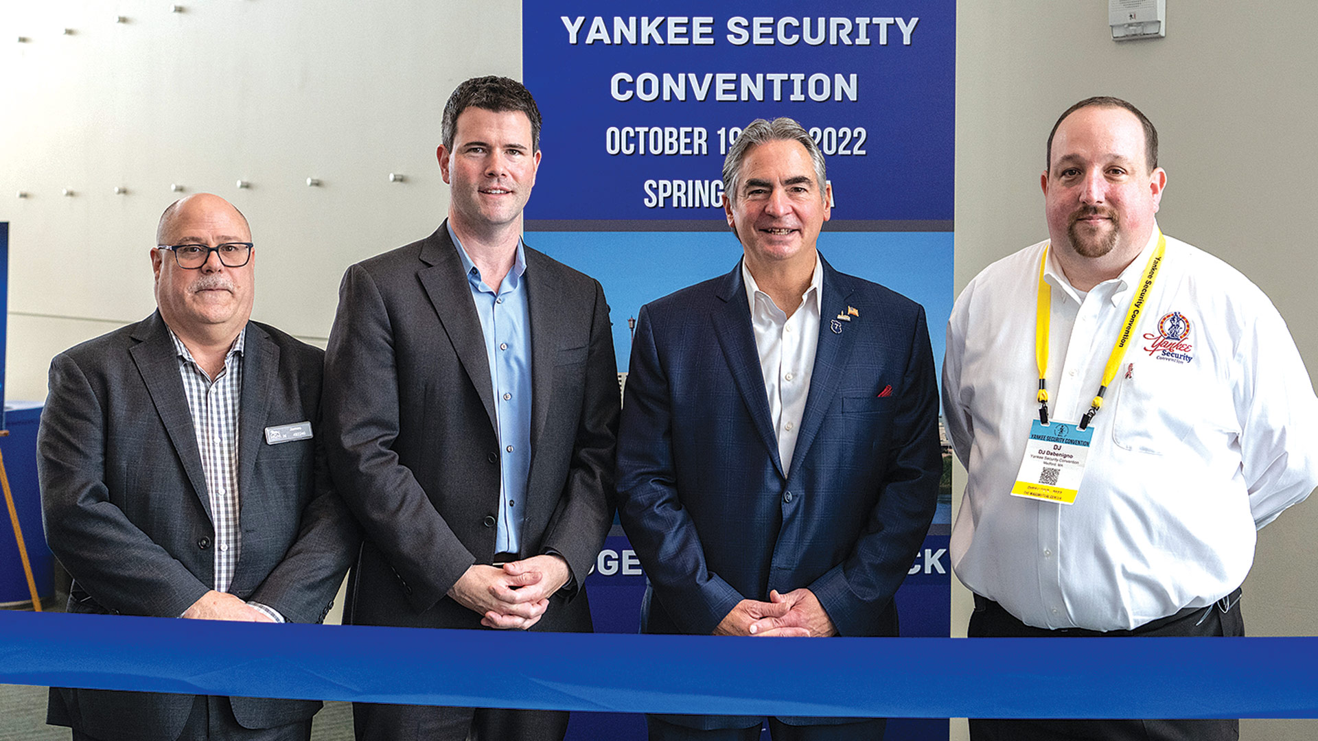 Attending a ribbon cutting for the Yankee Security convention