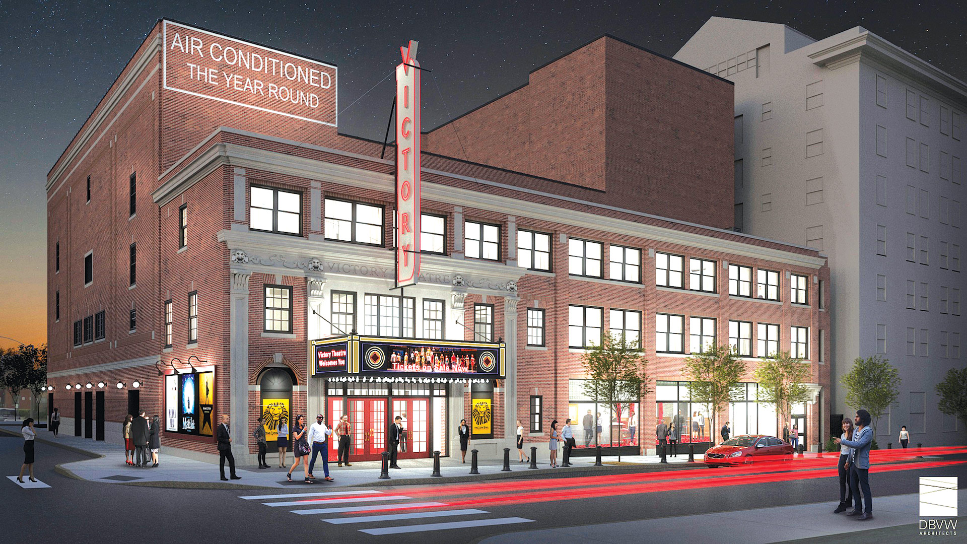 An architect’s rendering of a renovated Victory Theatre