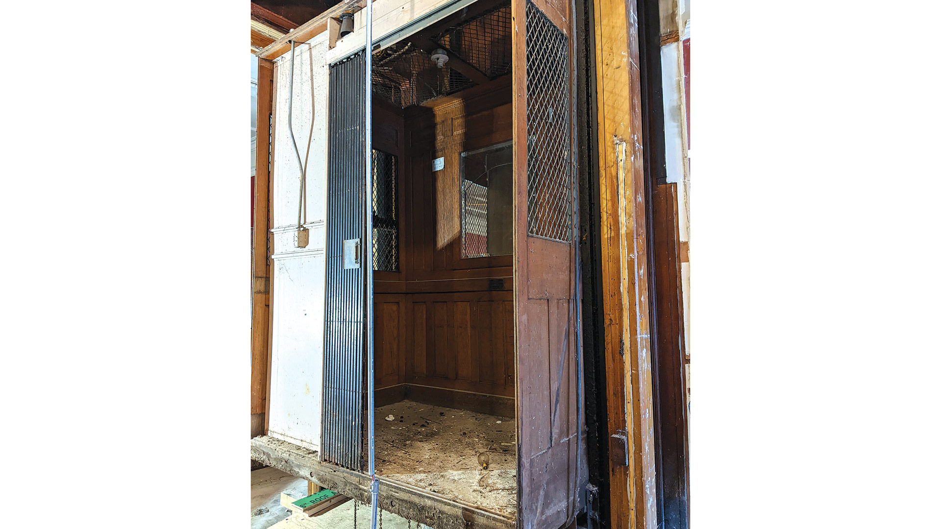 One of the current tasks is modernizing the original, 126-year-old hydraulic elevator.