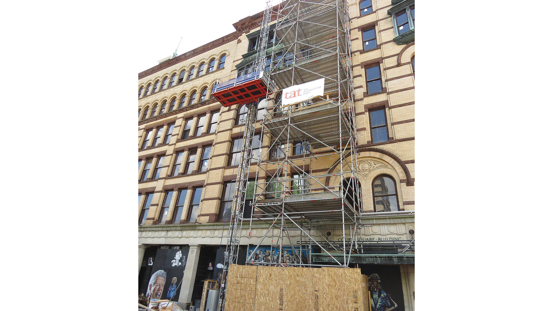 Abatement work at the former Court Square Hotel