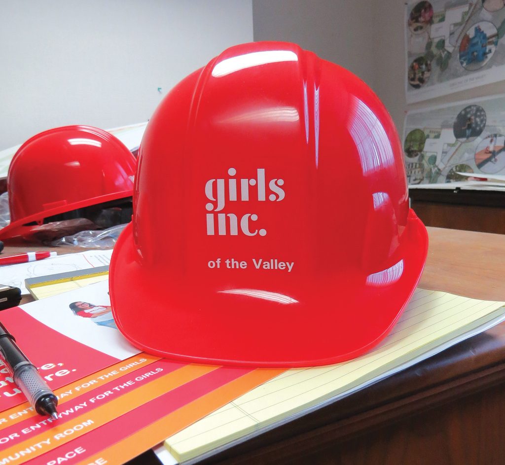 The red hard hats