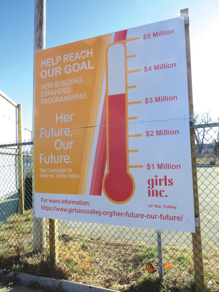 The ‘thermometer’ measuring donations to the Girls Inc. campaign needs to be updated to reflect that more than 90% of the needed $5 million has been raised.