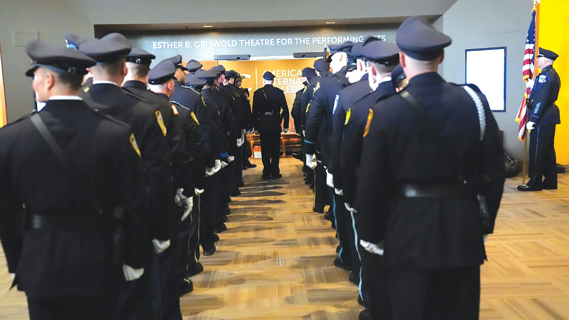 The 65th recruit officer candidate class of the Western Massachusetts Police Academy was saluted in a graduation ceremony held at American International College (AIC) on March 17.