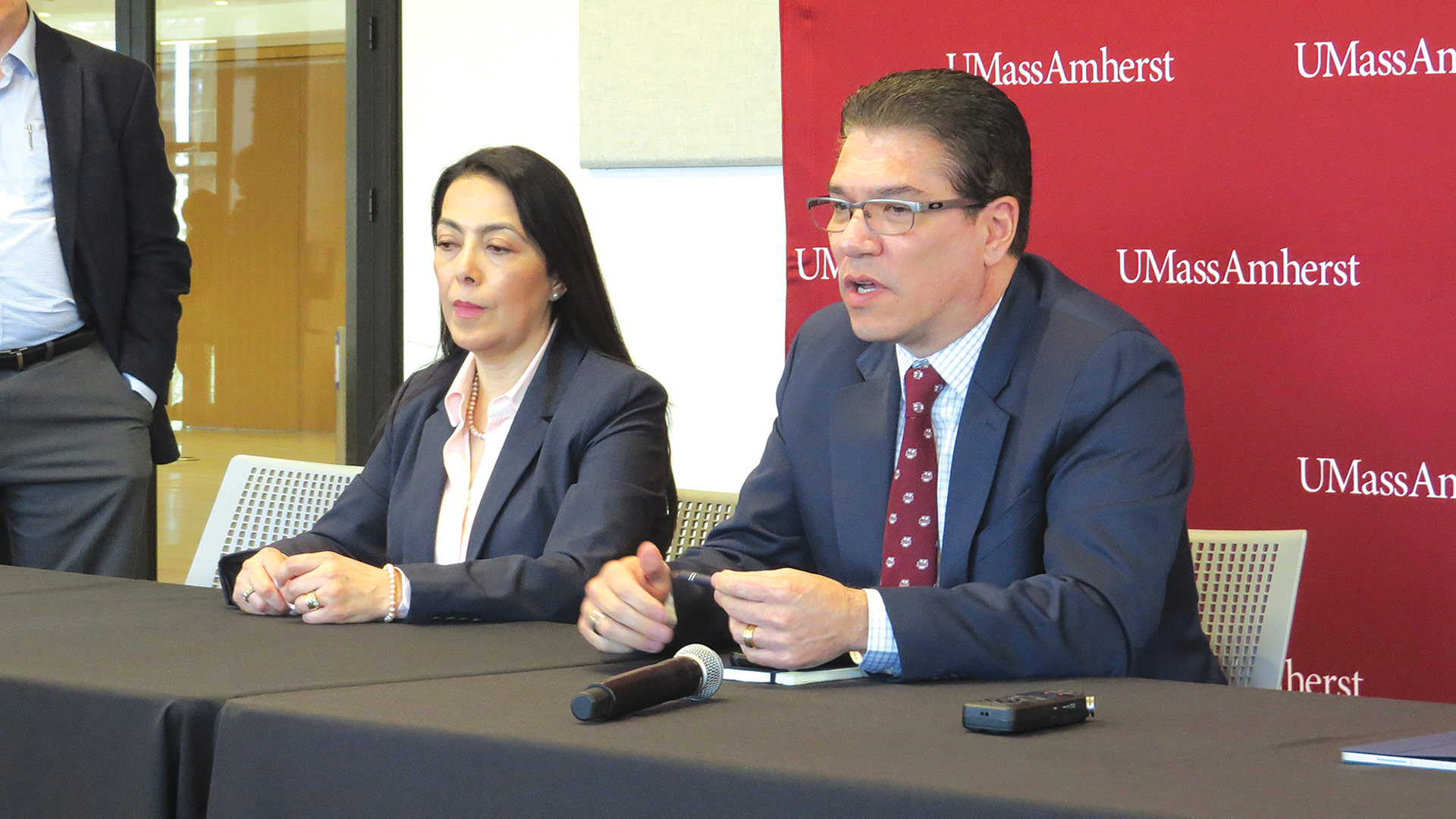 Javier Reyes (right), the next chancellor of UMass Amherst