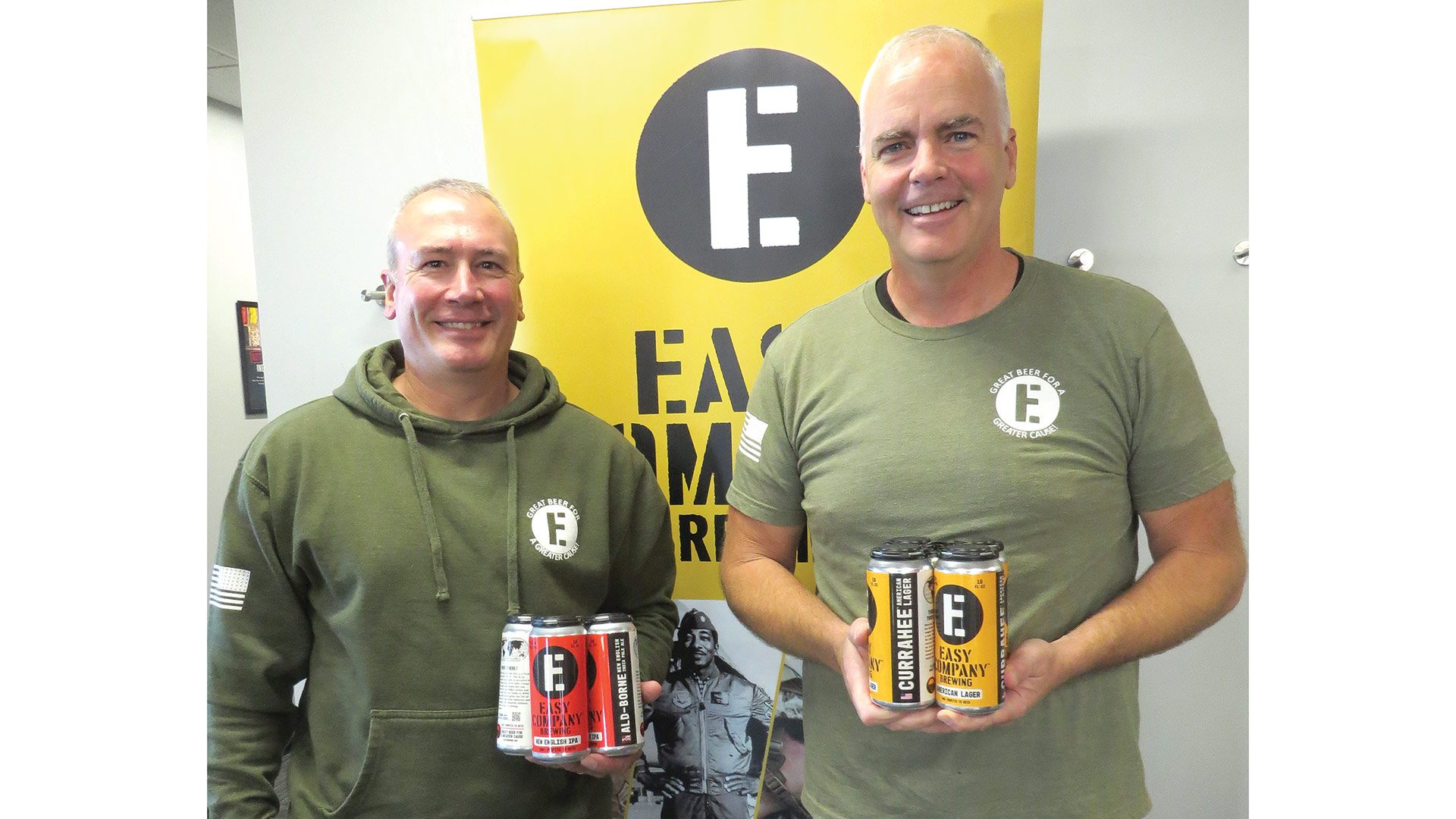 Jeff St. Jean, left, and John DeVoie, co-founders of Easy Company Brewing