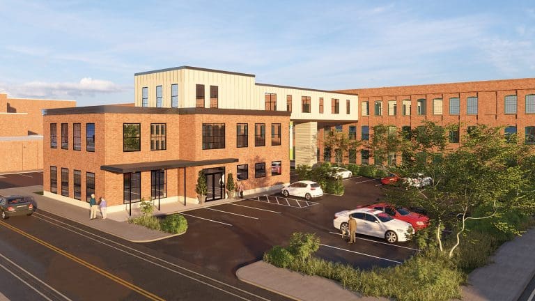 The property’s current condition is a stark contrast to what it will look like in the future, according to this rendering.