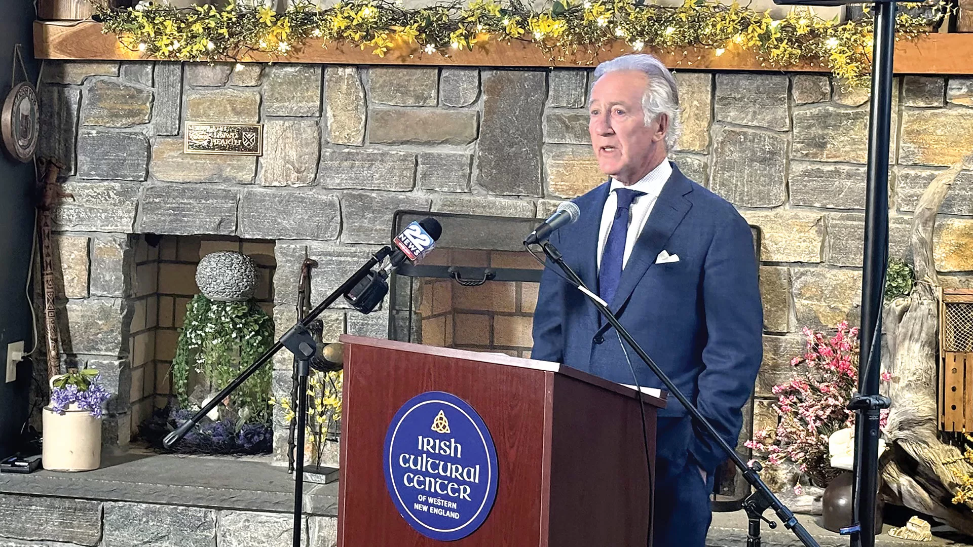 U.S. Rep. Richard Neal, honorary campaign chair, speaks at the reception