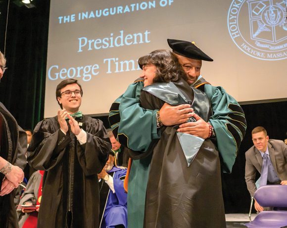 Timmons embraces Student Senate President Alicia Beaton