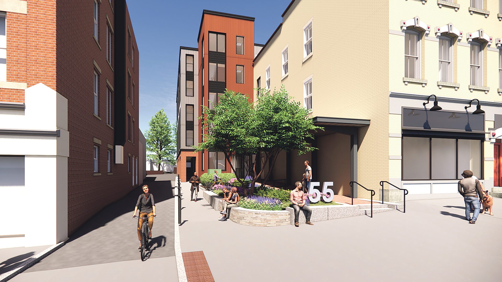 This architect’s rendering from Kuhn Riddle shows a mixed-use project