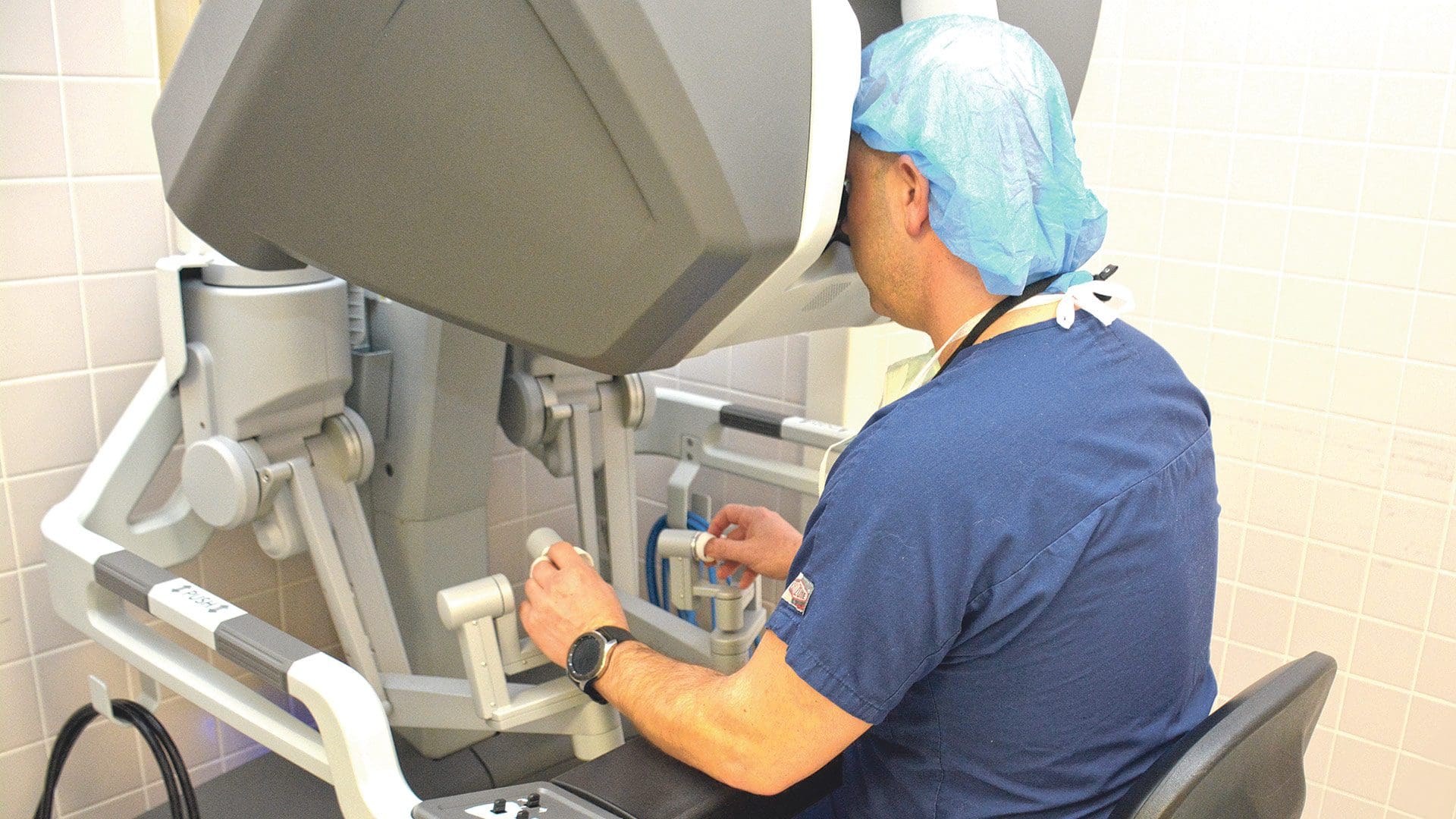Robotic surgery is essentially performed away from the body