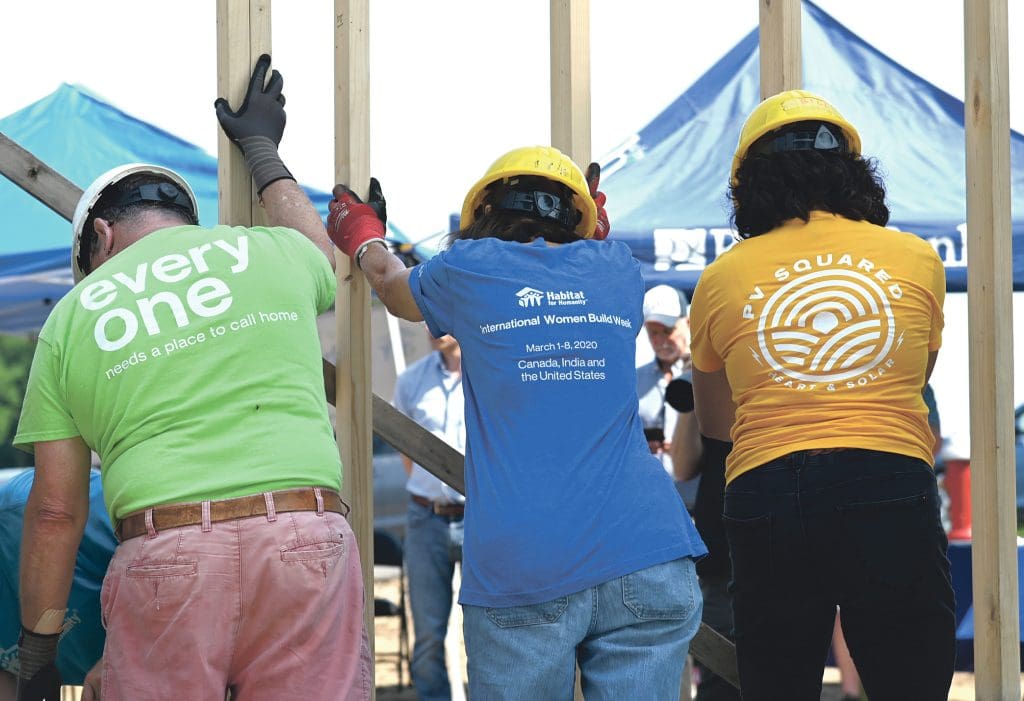 Habitat for Humanity projects bring together a raft of volunteers, both individuals and businesses.