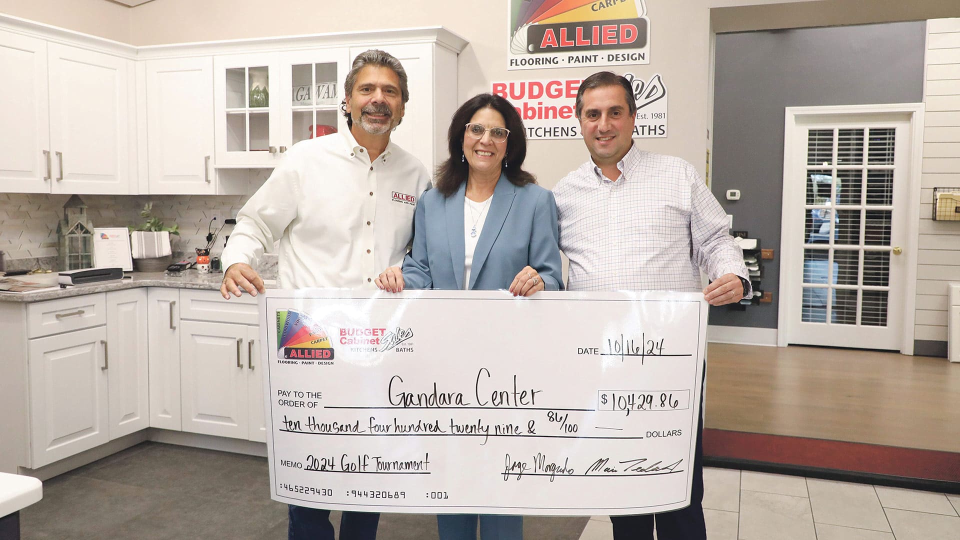 Pictured: from left, Tedeschi, Gándara Center CEO Lois Nesci, and Morgado.