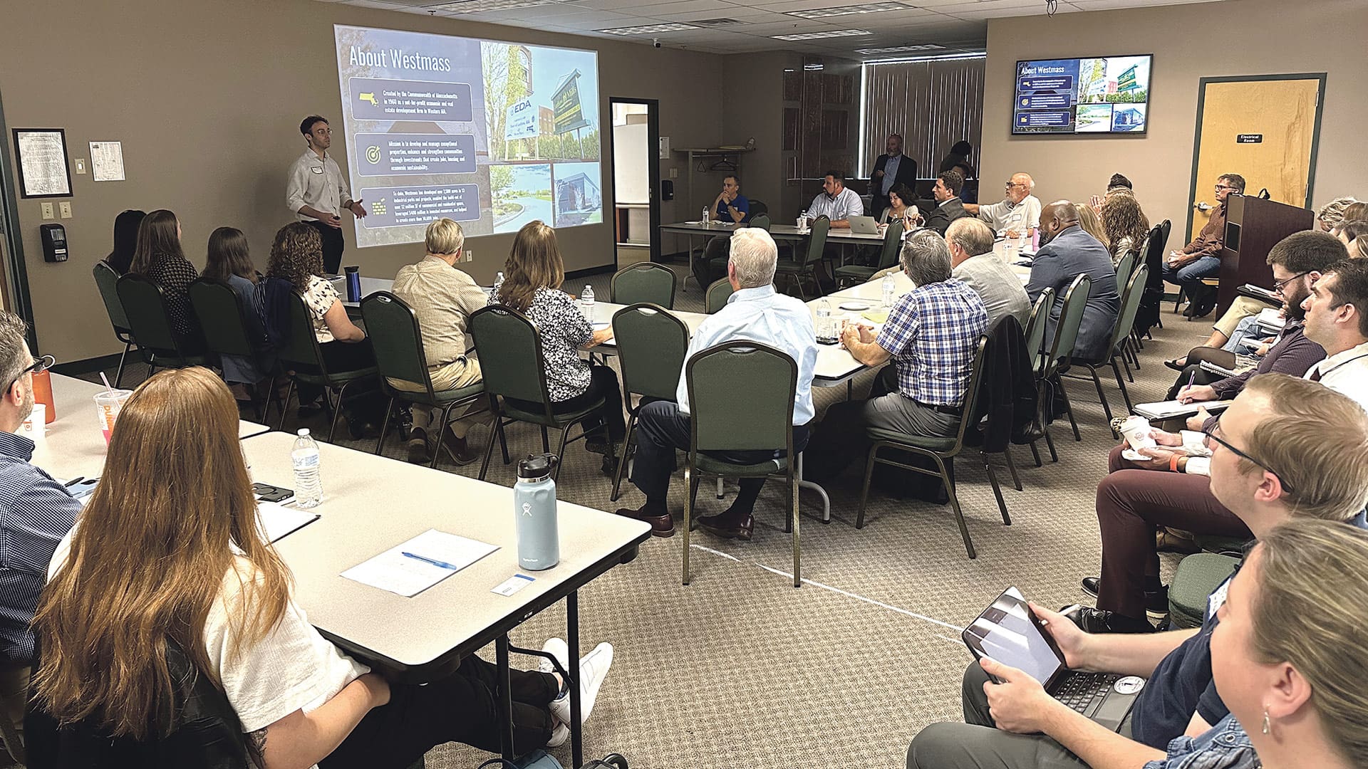 Sean O’Donnell presents at the Western Massachusetts Brownfields Roundtable hosted by the Pioneer Valley Planning Commission on Sept. 17.