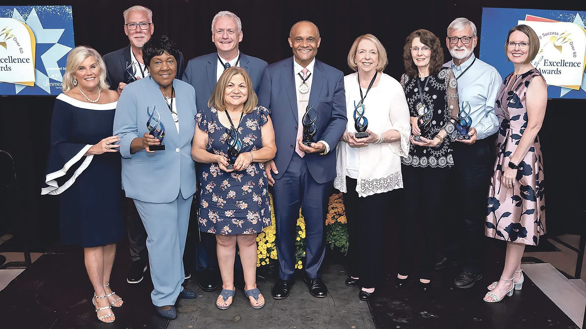 Kathy Martin (right) with the honorees at the inaugural Age of Excellence awards gala in September.