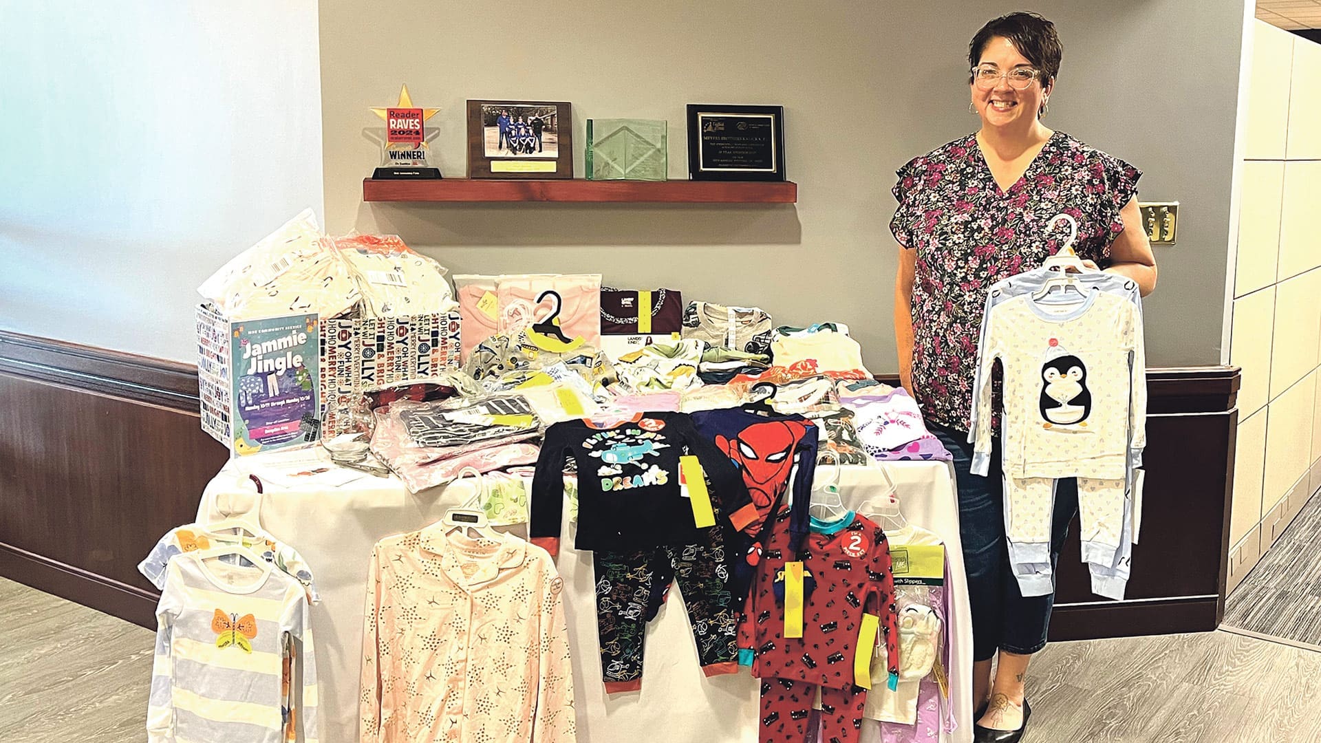Meyers Brothers Kalicka, P.C. recently partnered with an organization called Jammie Jingle run by Administrative Assistant Allison Gaynor (pictured)