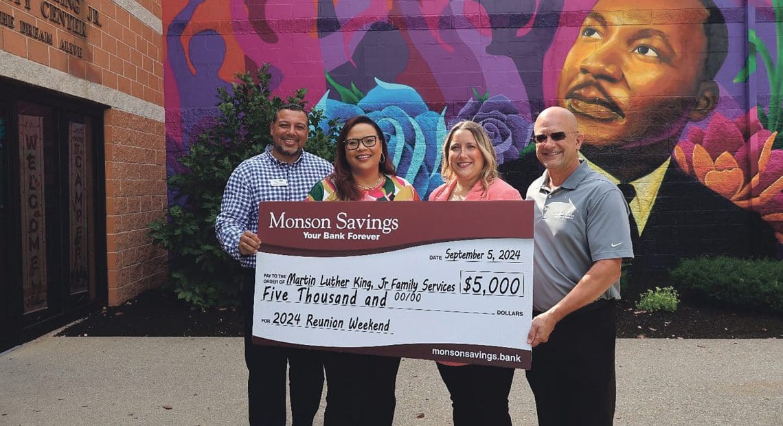 Pictured: MLKFS President and CEO Shannon Rudder (second from right) with, from left, MSB’s Wil Morales, President and CEO Dan Moriarty, and Kylie LaPlante.