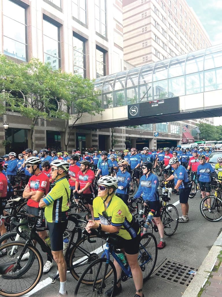 Riders gather in downtown Springfield, as they do at the start of every Ride to Remember.